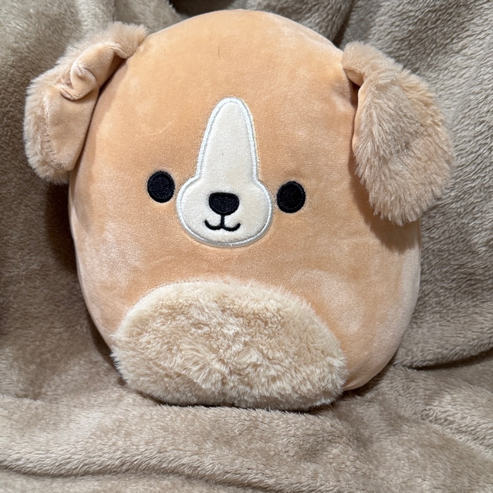 Squishmallows Brown and Cream Dog Plush NWOT